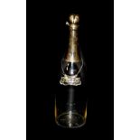 An Edward VII cut glass bottle, with silver mount and hinged lid, Birmingham 1902, 32cm H,