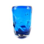 Brian Jabez Francis R.M.S, S.G.A. A Whitefriars blue knobbly glass vase, acid etched with ducks