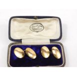 A pair of 9ct gold double oval link cuff links, unengraved, 5.9g.