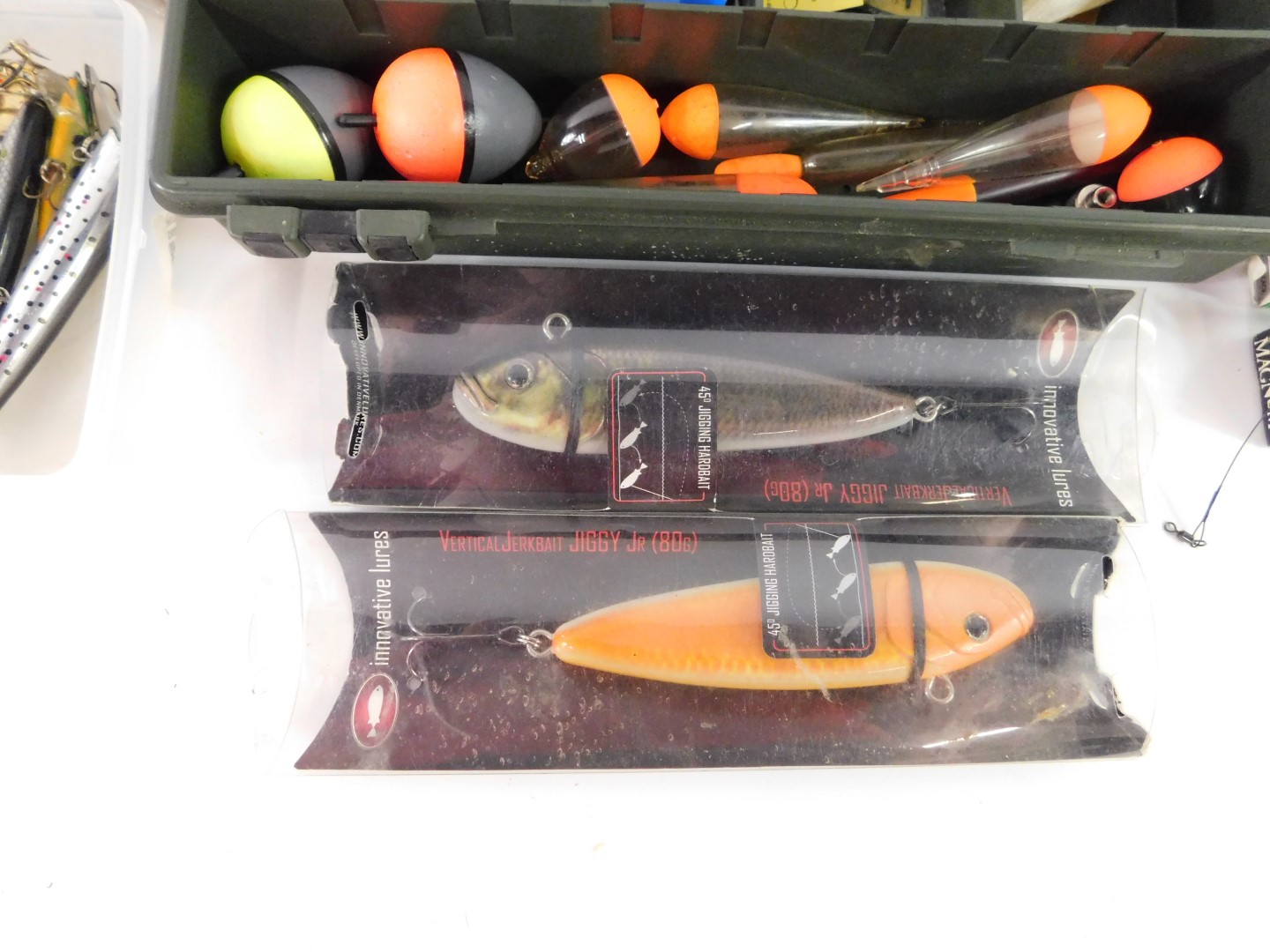 Fishing lures, barbed trebles, floats, etc. (2 boxes) - Image 3 of 4