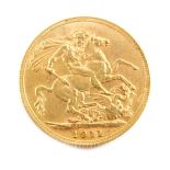 A George V full gold sovereign 1911, 8.0g.