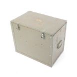 A WWII US Army Signal Corp chest, CY-96A/TIQ-3, with brass plate, 53cm H, 64cm W, 41cm D.