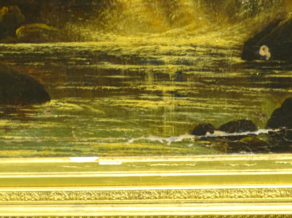 J. Banks?. Riverscape, oil on canvas, indistinctly signed, 75cm x 126cm. - Image 4 of 4