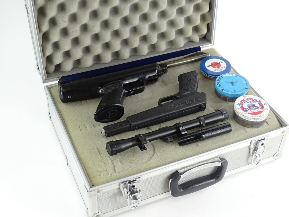 A BSA Scorpion 22 calibre air pistol, a Barnet Nitro pistol, sight and various pellets, etc. - Image 2 of 4