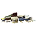 A collection of commemorative crowns, a Rotary gentleman's wristwatch, various cufflinks, RAF