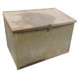 A large galvanized coal bin or log bin, 112cm W.
