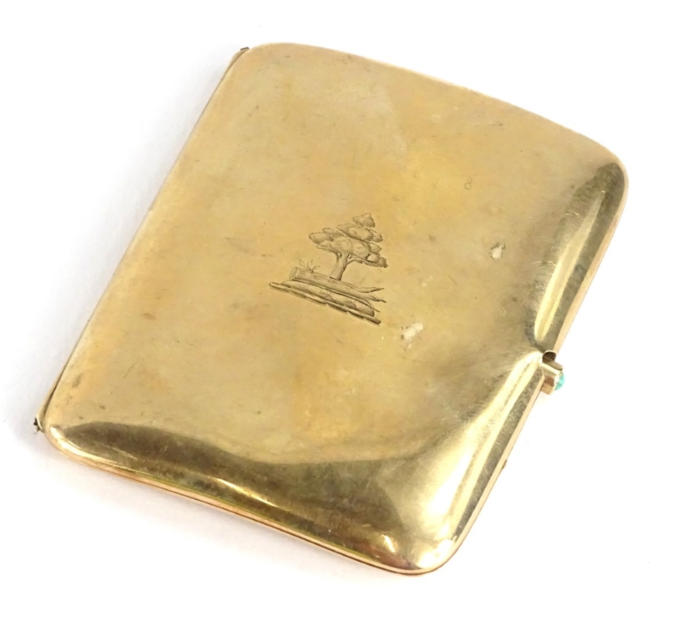 A 9ct gold cigarette case, 60.9g.