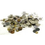 A large quantity of mainly British nickel silver crowns, commemorative coins, coins, etc.