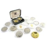 Various common wealth related commemorative coins, to include some silver, etc.