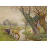 William Sidney Cooper (1854-1927). At Langford Essex, watercolour, signed, dated 1910, titled verso,