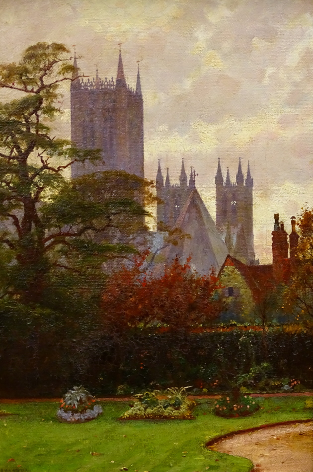 William Logsdail (1859-1944). The Gardens of Eastgate House, oil on canvas, signed, 39.5cm x 27cm.