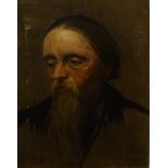 19thC School. Head and shoulders portrait of a bearded gentleman, oil on canvas, 47cm x 37cm.