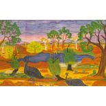 Edith Woods. Landscape, oil, signed, 38cm x 60cm, and another signed D.E. Winsea (2).