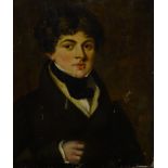 19thC British School. Half length portrait of a young gentleman, oil on canvas, 61cm x 51cm.