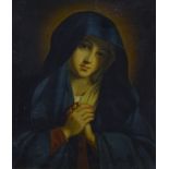 19thC School. Madonna, oil, 28cm x 22cm.