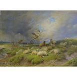 Thomas George Cooper (1836-1901). River landscape with sheep, oil on canvas, signed and dated