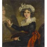 After Elisabeth Louise Vigee le Brun. Artist painting Marie-Antoinette, oil on canvas, 50cm x 40cm.