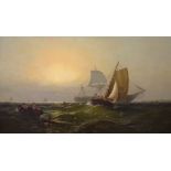 R. S. Austin (19thC). Masted Ships at Sea, oil on canvas, signed and dated 1876, 73.5cm x 125cm.