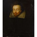 17thC/18thC School. Half length portrait of a gentleman wearing a lace collar, 76cm x 64cm.