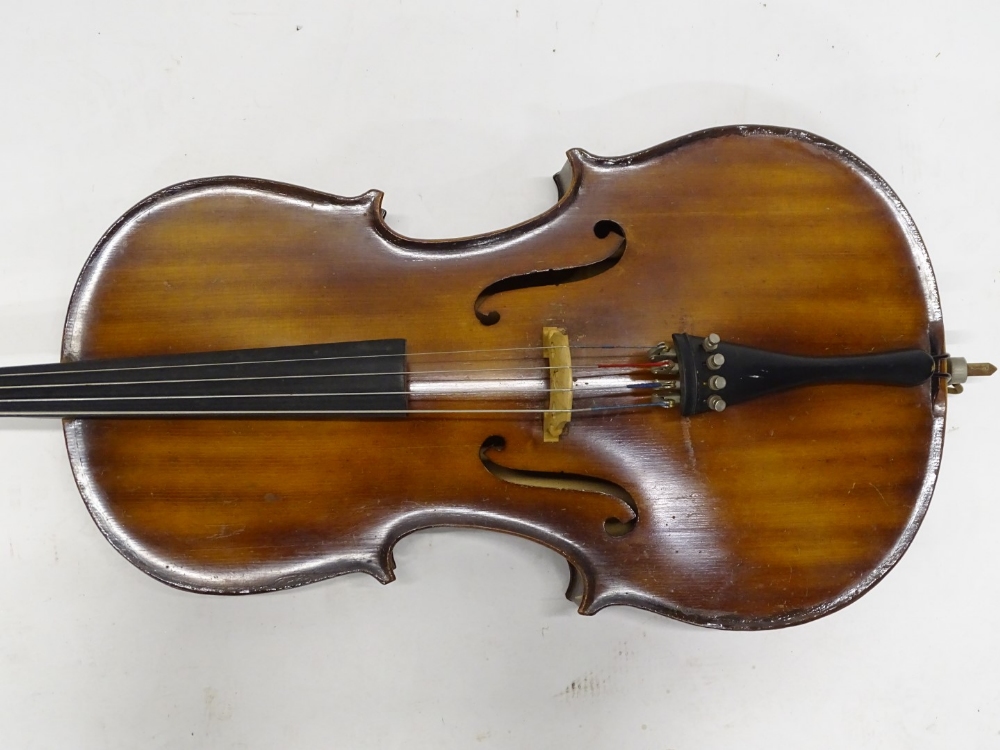 A Hungarian cello, with two piece back, length of back 62.5cm. - Image 3 of 7