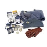 A quantity of RAF related items, to include a hat, jumper, 90th anniversary gold chronograph, gold