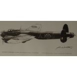 Frank Wootton. Guy Gibson's 617 Sqn. Lancaster AJ-G, limited edition artist signed print no. 202/