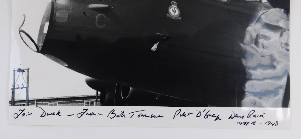 Two photographs of the Lancaster signed to the vendor by Dambusters Pilot Bill Townsend. - Image 2 of 4