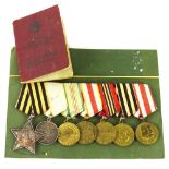 A Soviet Union Russian double gallantry medal group, order of glory and book.