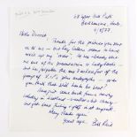 A letter written to the vendor and signed by 617 Squadron Pilot Bill Reid VC.