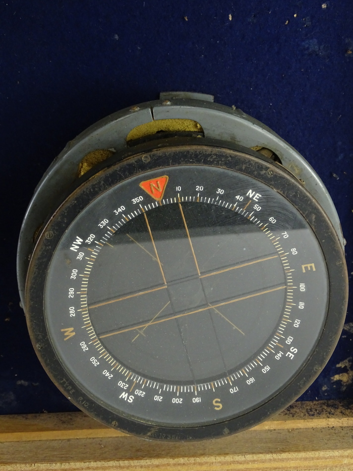 A display board of four panel instruments, marked 'from Wing Commander Guy Gibson's Lancaster Bomber - Image 4 of 7