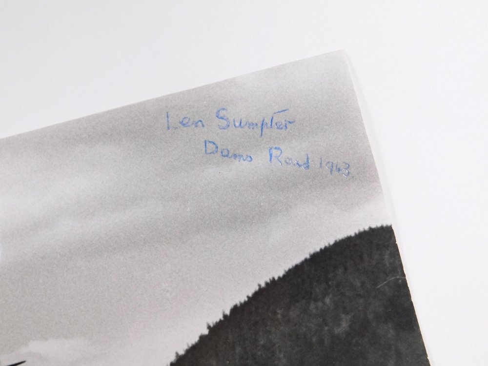 A photograph of the Lancaster flying over the Derwent Dam, signed by Dambuster Len Sumpter, together - Image 3 of 6