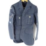 A RAF No.1 uniform jacket bearing corporal stripes.