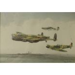 John Larder. BBMF traditional three ship formation with Lincoln Cathedral in the distance,