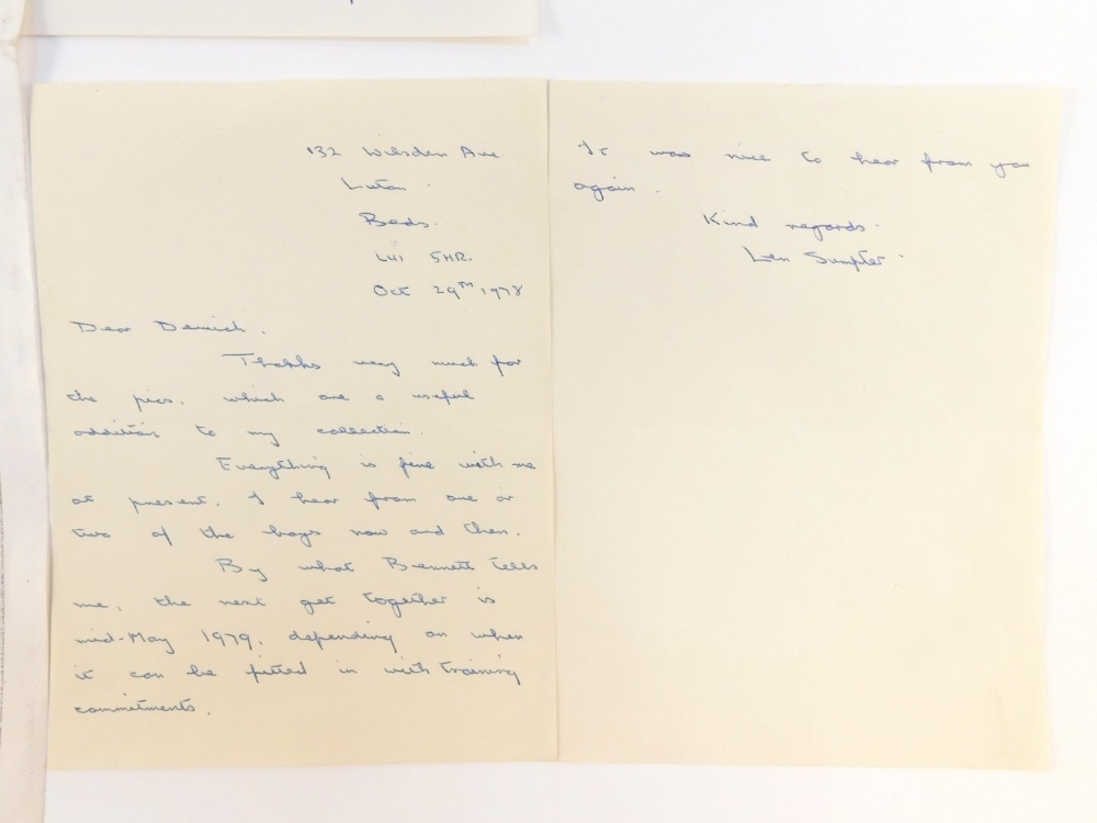 Two letters written to the vendor by Dambuster Len Sumpter DFC DFM. - Image 2 of 3