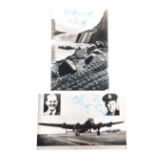 Two photographs each signed Mick, believed to be 617 Squadron Dambuster Aircrew Member Micky