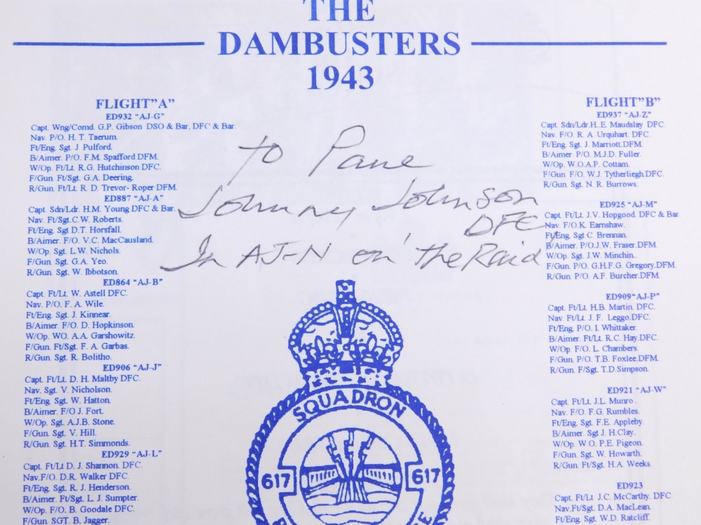 A Dambusters Memorial Plaque Presentation Programme, signed by Dambuster Air Crew Members Johnnie - Image 4 of 5