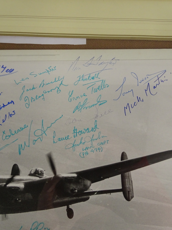 A Derrick Warren photograph of The City of Lincoln Lancaster Bomber, with many signatures - Image 3 of 4