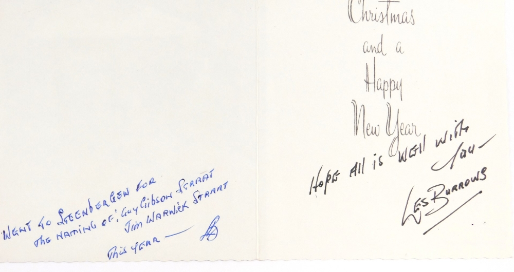 A Christmas card addressed to the vendor signed 617 Squadron Dambuster Les Burrows. - Image 2 of 3