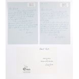 Two letters to the vendor signed by Richard H James, former navigator of Dambuster Guy Gibson VC