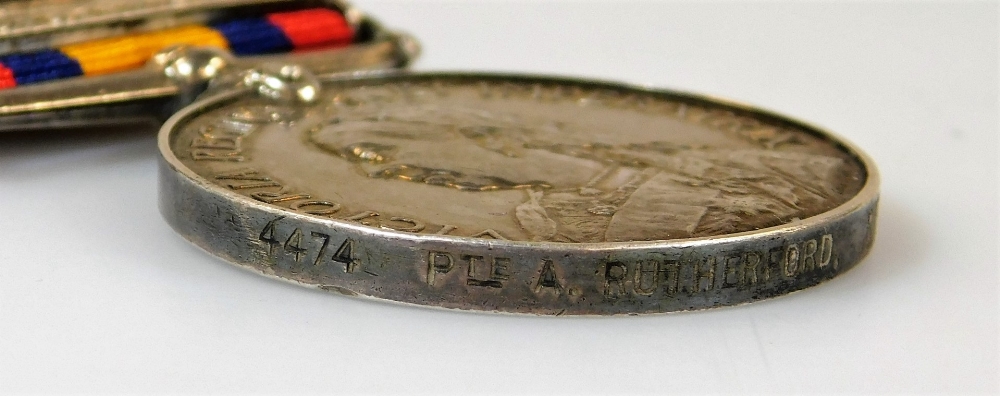 A South African Boer War medal pair, similarly marked A Rutherford, one with Belfast Laing's Nek and - Image 4 of 8