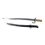A Saint Etienne bayonet 1871, and a further knife, blade 43cm L. (2)