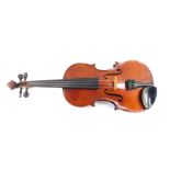 An Edward Scottish Violin by James Omond, Guarneri model, two piece back, bears label, signed