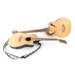 A Gear4Music Roundback Electro acoustic guitar, together with a Roundback Electro acoustic bass