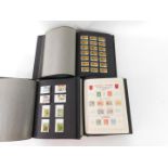 Philately. A stamp collection, comprising three albums, being GB. Mint and unused, incl. blocks,