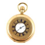 A gentleman's gold plated half hunter cased pocket watch, for Thos Russell & Sons, Liverpool,