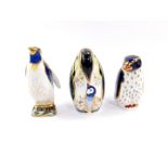 A Royal Crown Derby imari paperweight, modelled as an Emperor penguin, further paperweight