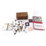 Victorian and later silver and copper coinage, including two Golden Jubilee half crowns 1887,
