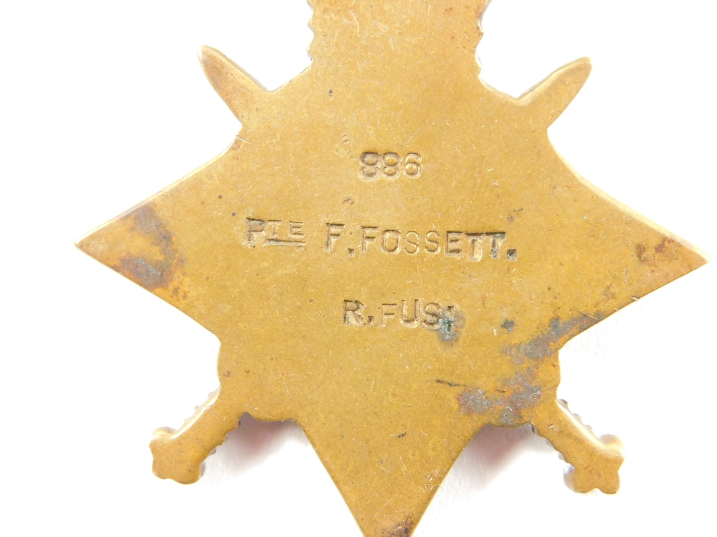 A Great War 1914 - 15 Star, named to Pte F Fossett, Royal Fusilier's, 886, Who Died On 7th July 1916 - Image 5 of 5