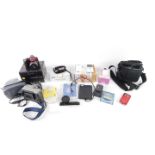 A Sony Digital Mavica Mpeg movie camera, Nikon Coolpix P510 movie camera, Samsung Flashcam, Sisco
