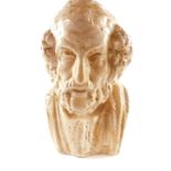 After The Antique, a pottery classical bust of an old man, 48cm H.